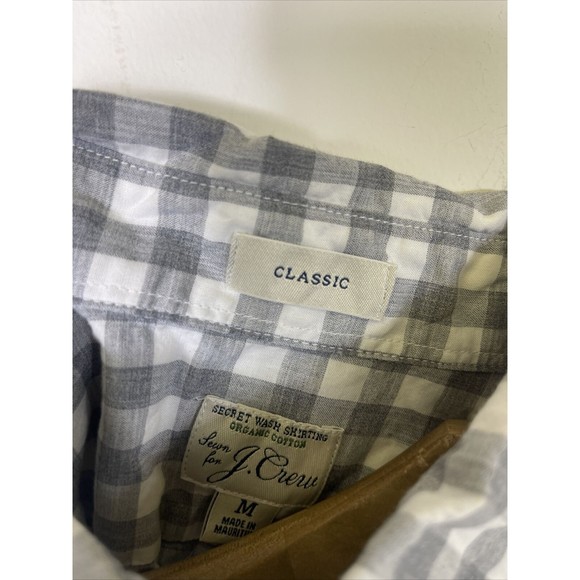 J Crew Men’s Shirt Secret Wash Gingham Button Down Long Sleeve M Classic Fit - Picture 2 of 6